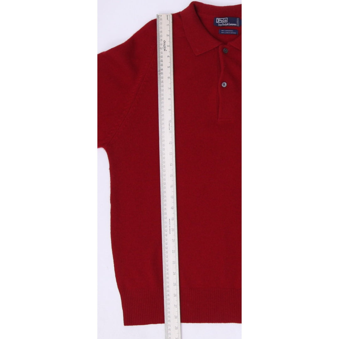 Vintage Mens Polo By Ralph Lauren Sweater Red Lambswool Knitwear Size M | Migration_Jumper & Knitwear RL Coll | Fashion Rerun
