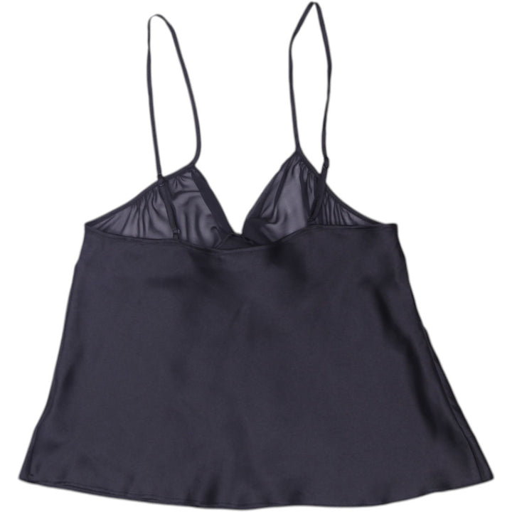 Y2K Ladies JoySpun Satin & Sheer Mesh Front Tie Bow Camisole Tank Top Size M