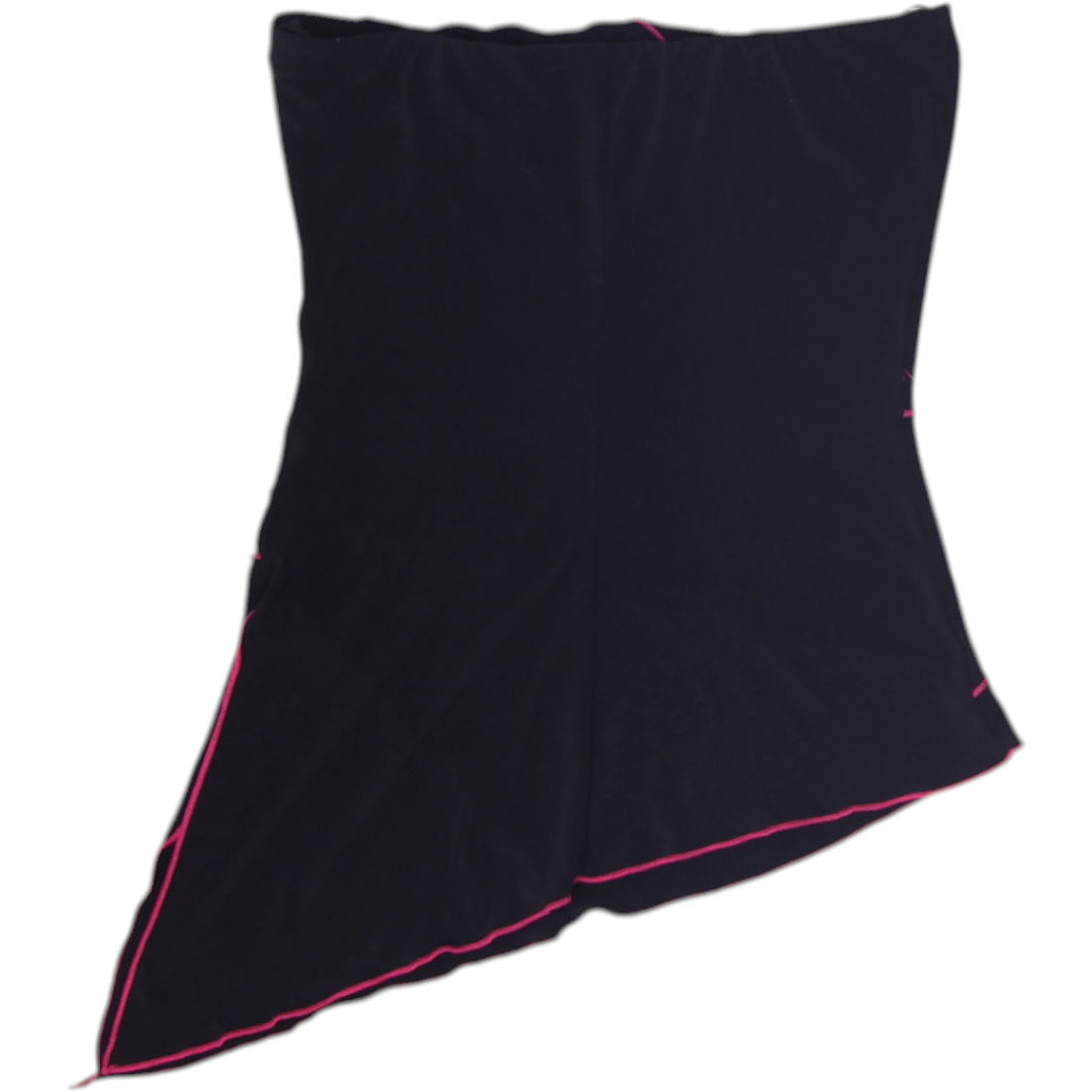 Y2K Ladies Forever21 Skirt Black Asymmetrical Pink Stitching
