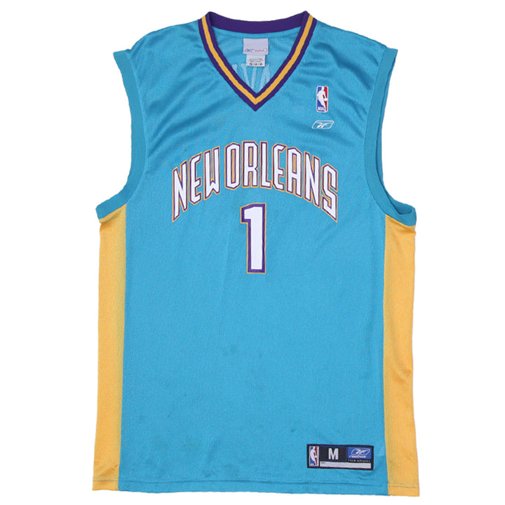 Mens Reebok New Orleans Hornets #1 NBA Jersey Baron Davis
