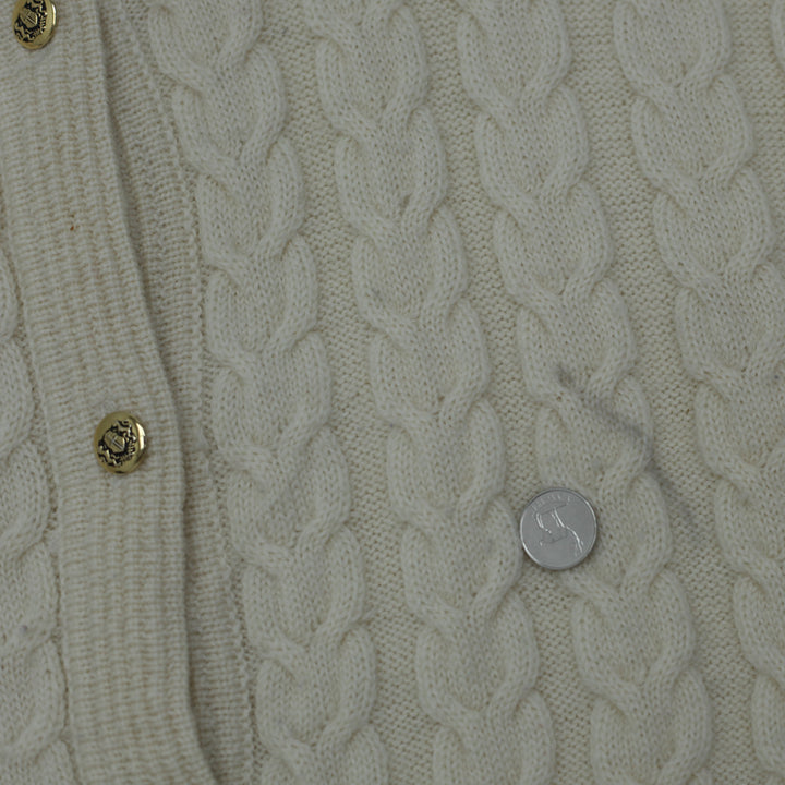 Vintage Quissett Cove Cable Knit Wool Cardigan Sweater Ladies - Fashion Rerun Vintage Migration_Sweaters