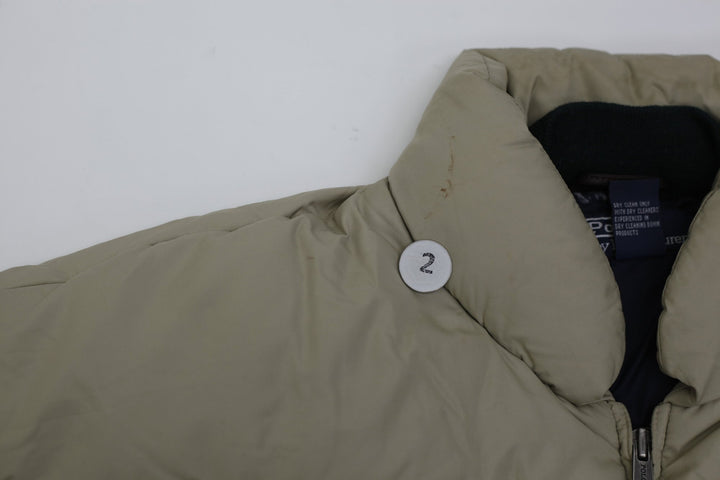 Vintage Mens Polo Ralph Lauren Puffer Jacket Beige Down Fill