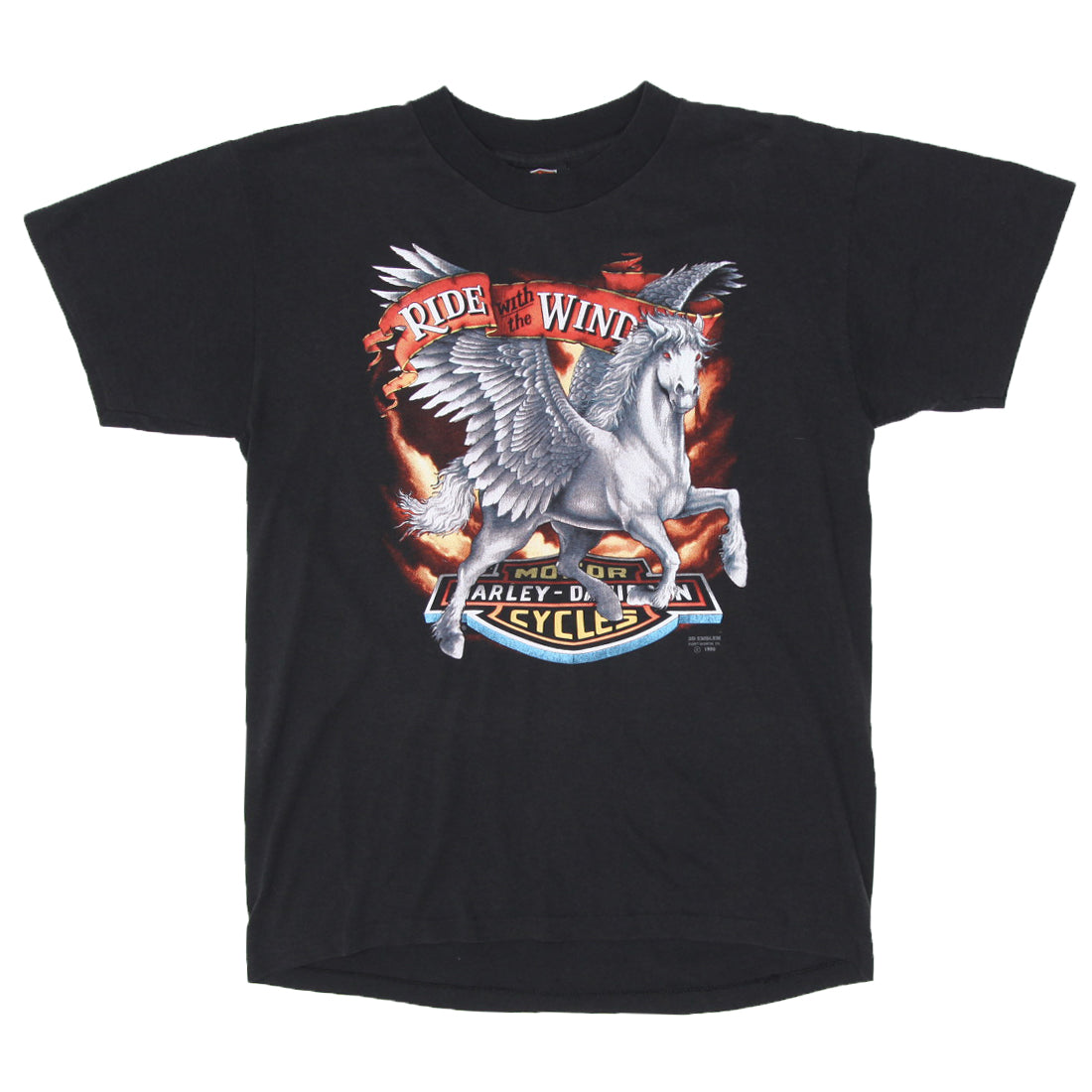 Shop 1990 Vintage Harley Davidson 3D Emblem Horse T-Shirt S.Stitch