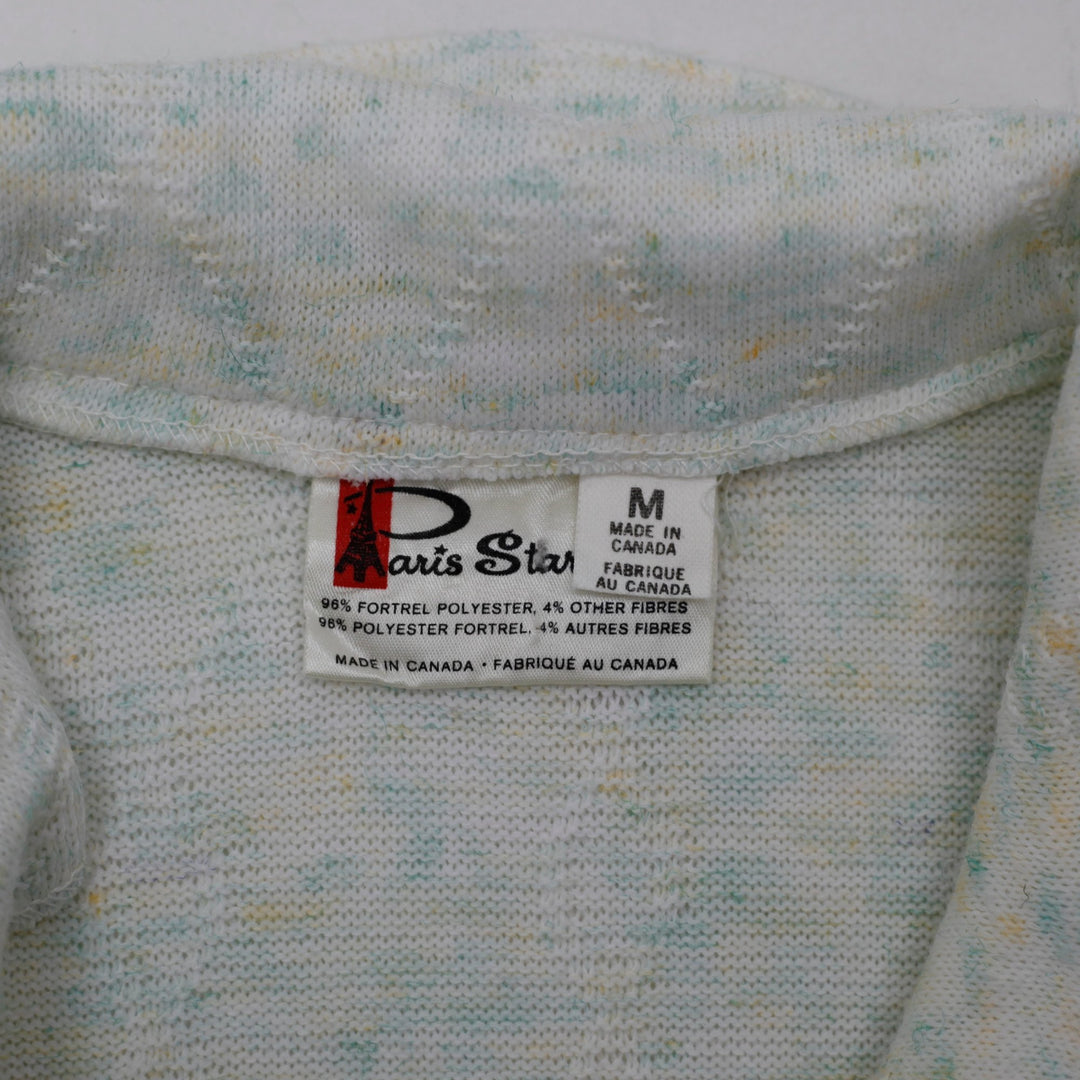 Vintage Ladies Paris Star Polo Shirt Pastel Knit Short Sleeve Polyester M | Migration_T-Shirts - Back View | Fashion Rerun