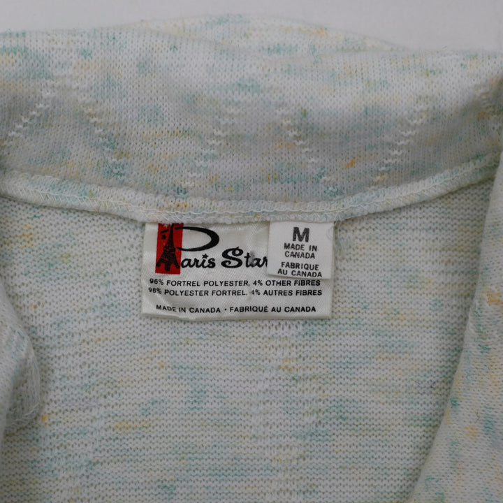 Vintage Ladies Paris Star Polo Shirt Pastel Knit Short Sleeve Polyester M | Migration_T-Shirts - Back View | Fashion Rerun