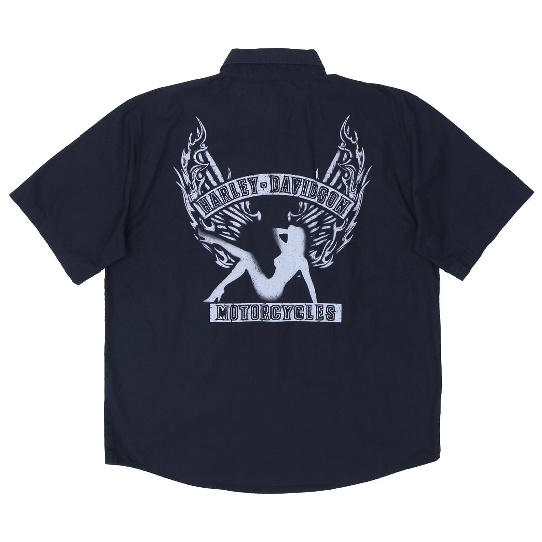 Mens Harley Davidson Motorcycles Short Sleeve Shirt Black - Fashion Rerun Vintage Migration_Shirt