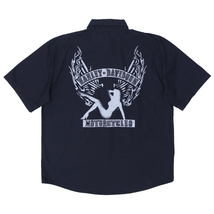 Mens Harley Davidson Motorcycles Short Sleeve Shirt Black - Fashion Rerun Vintage Migration_Shirt