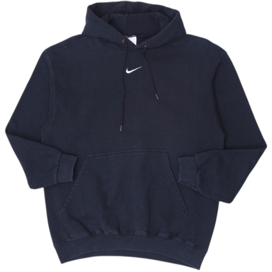 Vintage Embroidered Nike Center Swoosh Logo Black Pullover Hoodie Made In USA | Migration_Hoodies | Fashion Rerun