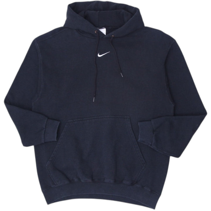 Vintage Embroidered Nike Center Swoosh Logo Black Pullover Hoodie Made In USA | Migration_Hoodies | Fashion Rerun