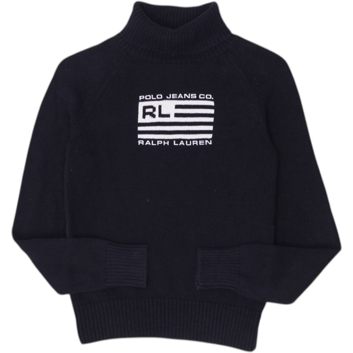 Vintage Polo Jeans Co. Ralph Lauren Black Flag Turtleneck Sweater M