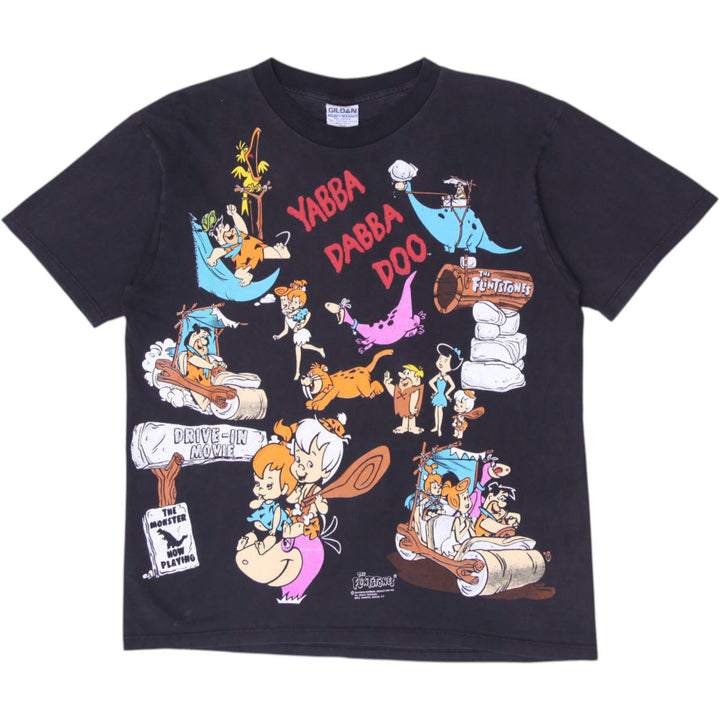 Vintage 90s The Flintstones All Over Print T Shirt Yabba Dabba Doo Heavyweight L