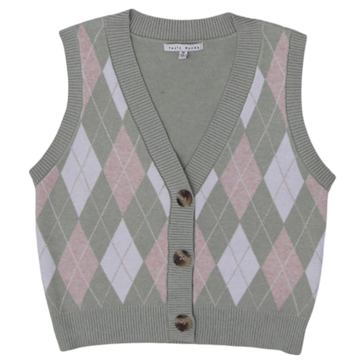 Ladies Haute Monde Argyle Sleeveless Sweater