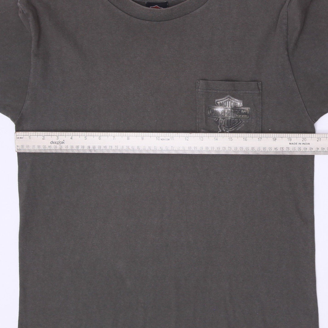 Vintage Harley Davidson Costa Rica Made In USA Olive Green Pocket T-Shirt M