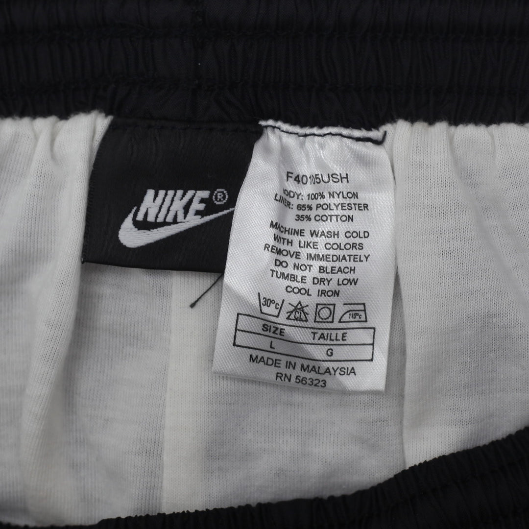 Vintage Nike Embroidered Cuffed Nylon Track Pants Black - Fashion Rerun Vintage Migration_Pants