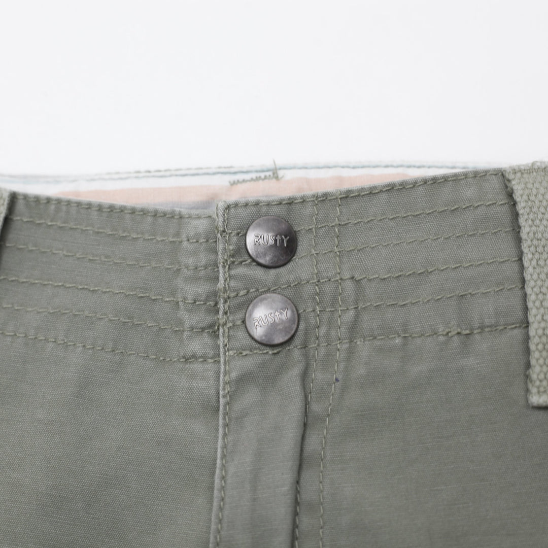Y2K Ladies Rusty Low Rise Olive Green Cargo Flare Pants Size 12