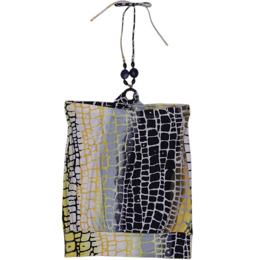 Y2K Abstract Halter Tank Top Size L | Migration_Y2K Tops - Side View | Fashion Rerun