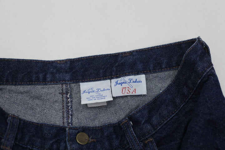 Vintage Jaque Dubois Jeans Carpenter Men Jeans Leather Patchwork Dungarees 36X30