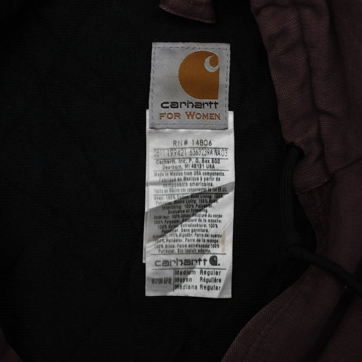Ladies Carhartt WJ130 DPM Purple Duck Canvas Hooded Quilt Lined Jacket M