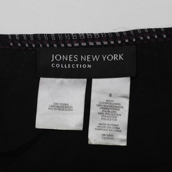 Y2K Ladies Jones New York Geometric Print Panel Flare Midi Skirt Size 8