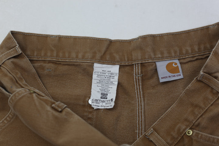 Mens B01 BRN Loose Original Fit Double Knee Carhartt Work Pants