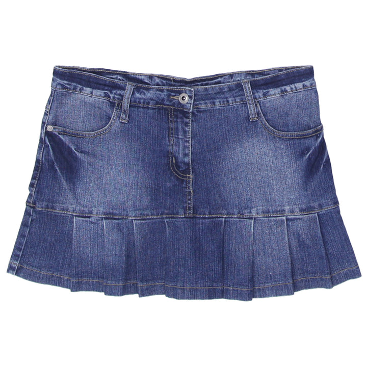Y2K Ladies X-Mail Pleated Denim Skirt