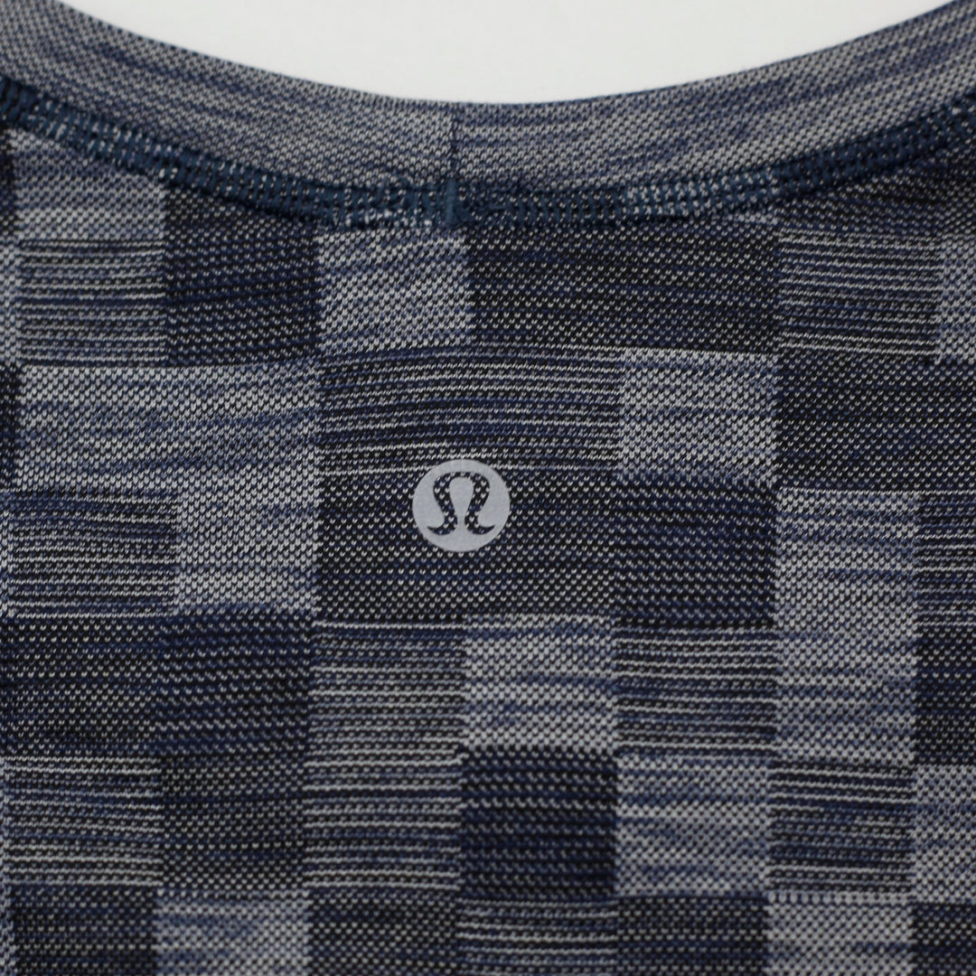 Mens Lululemon Metal Vent Tech Long Sleeve Running T-Shirt Slate Grey Pixel Grid