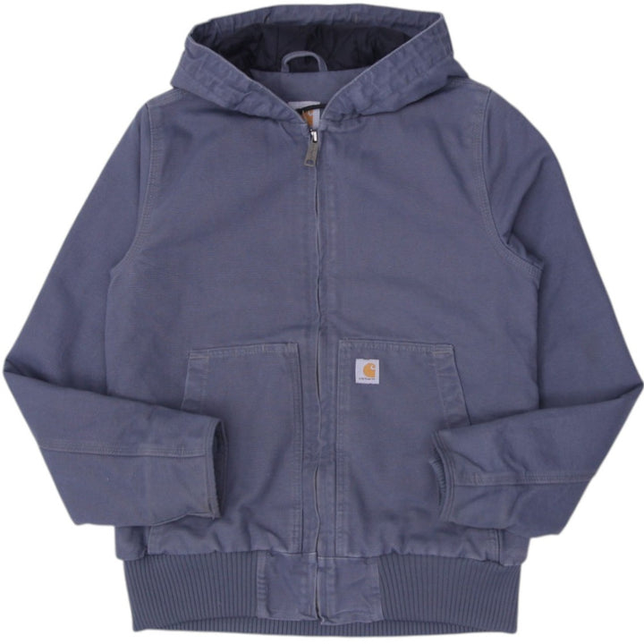 Mens Carhartt 104053-E03 Jacket Gray Hooded Workwear Quilted Pockets Size S