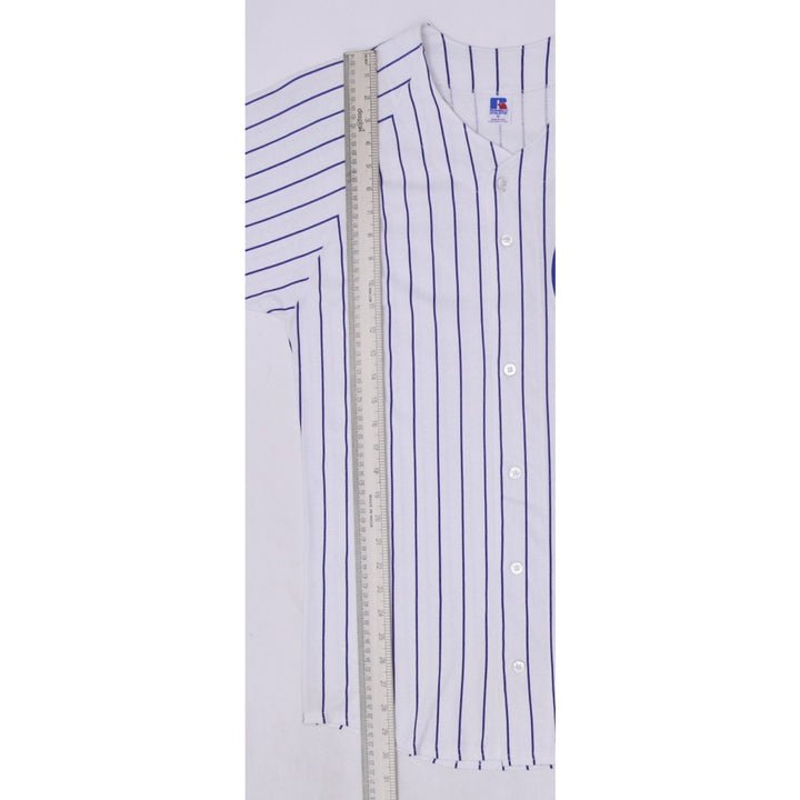 Vintage Russell Athletic Cubs Jersey White Pinstripe Baseball Made In USA M | Migration_Jerseys - View 7 | Fashion Rerun