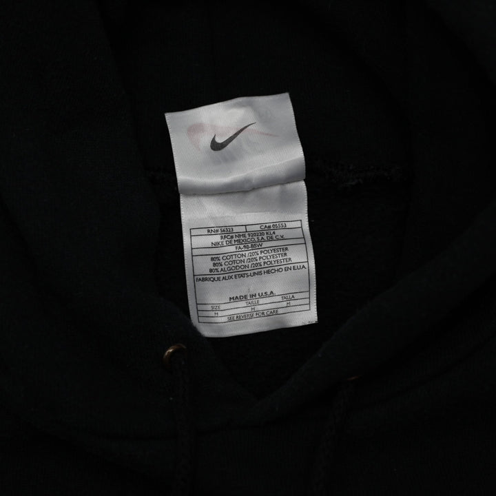 Vintage Embroidered Nike Center Swoosh Logo Black Pullover Hoodie Made In USA | Migration_Hoodies - Detail Vi | Fashion Rerun