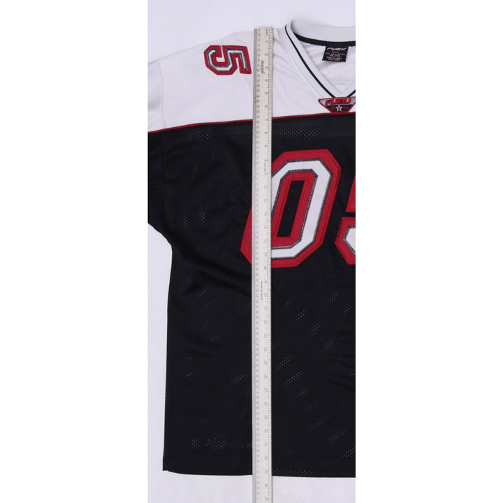 Vintage 90s FUBU 05 Football Jersey Hip Hop Rap White Black All State Heavy XXL | Migration_Jerseys - View 7 | Fashion Rerun