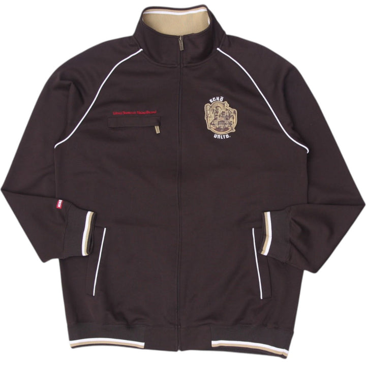 Y2K Mens Ecko Unltd Jacket Brown Zip Up Graphic XL