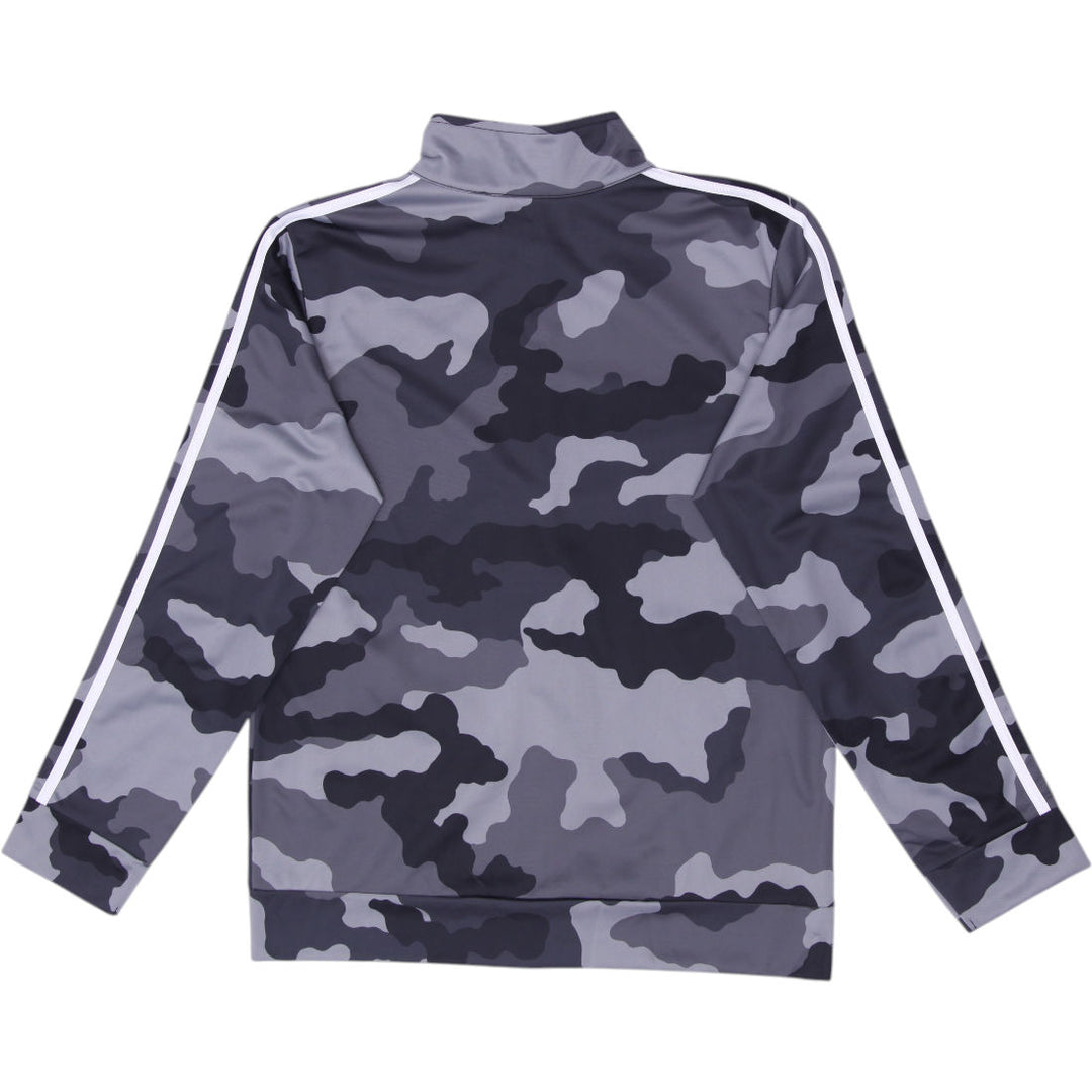 Adidas Boys Youth XL 18/20 Grey Camo 3-Stripes Tricot Track Jacket Regular Fit