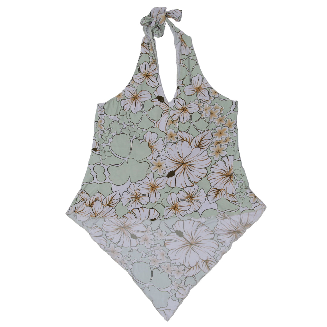 Y2K Halter Neck Floral Sleeveless Top - Fashion Rerun Vintage Migration_Tops