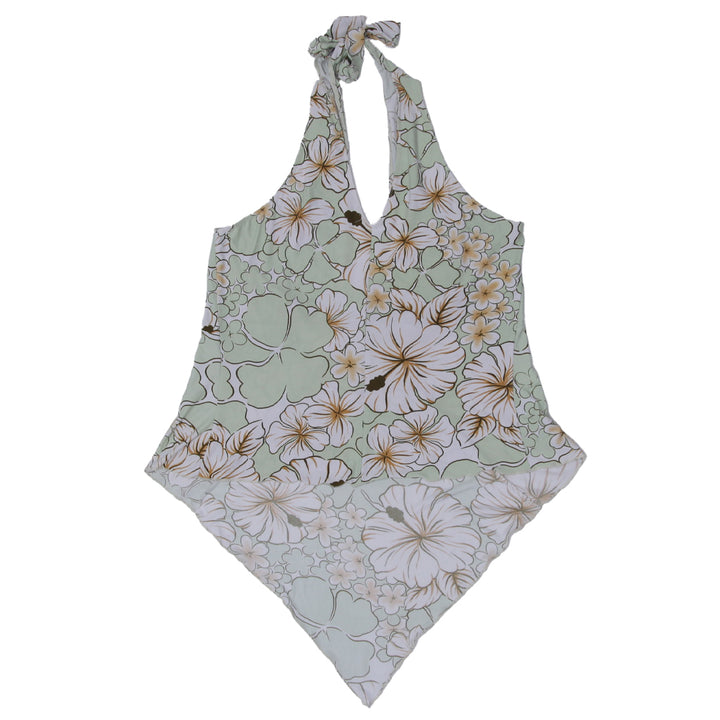 Y2K Halter Neck Floral Sleeveless Top - Fashion Rerun Vintage Migration_Tops