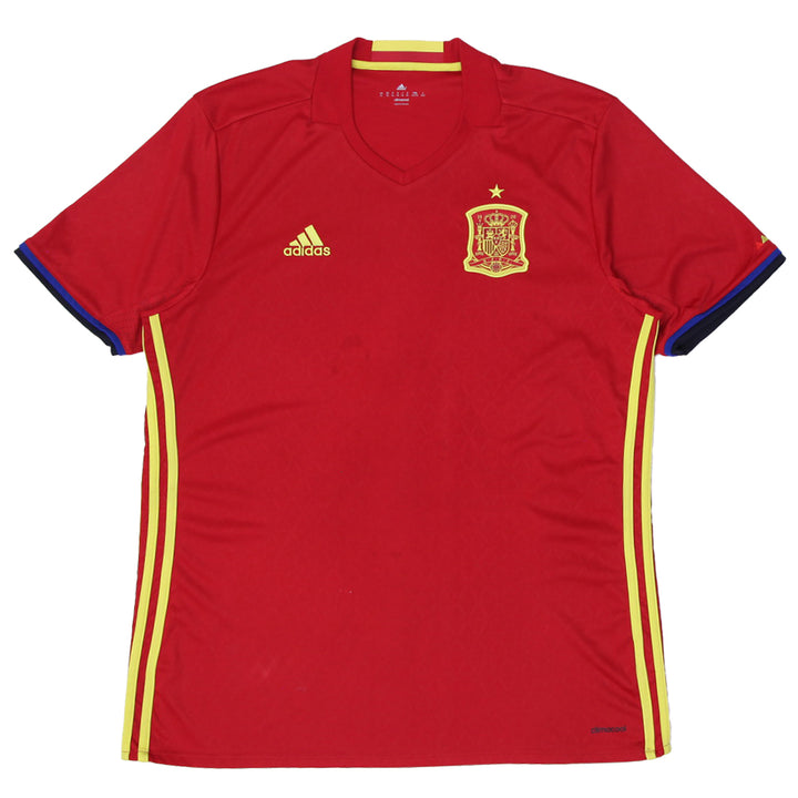 Mens Spain National Team 2015-2016 Home Football Shirt Soccer Jersey Adidas
