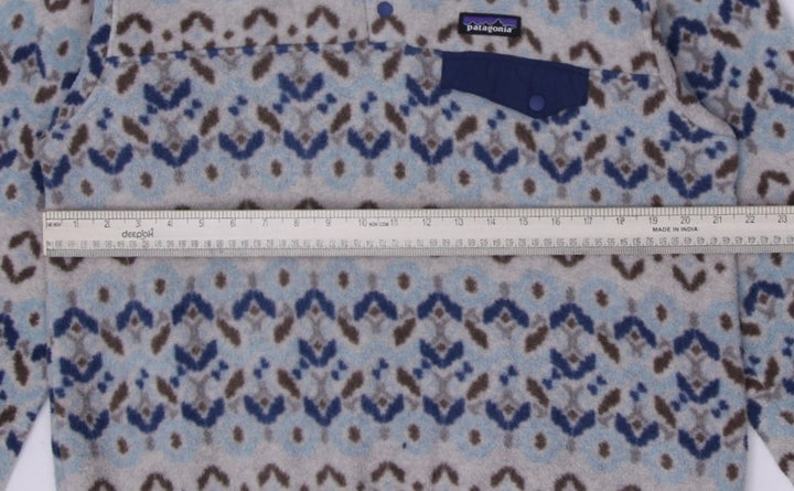 Ladies Patagonia Synchilla Jacket Snap T Pullover Tundra Cluster Big Sky Blue Fleece Jacket