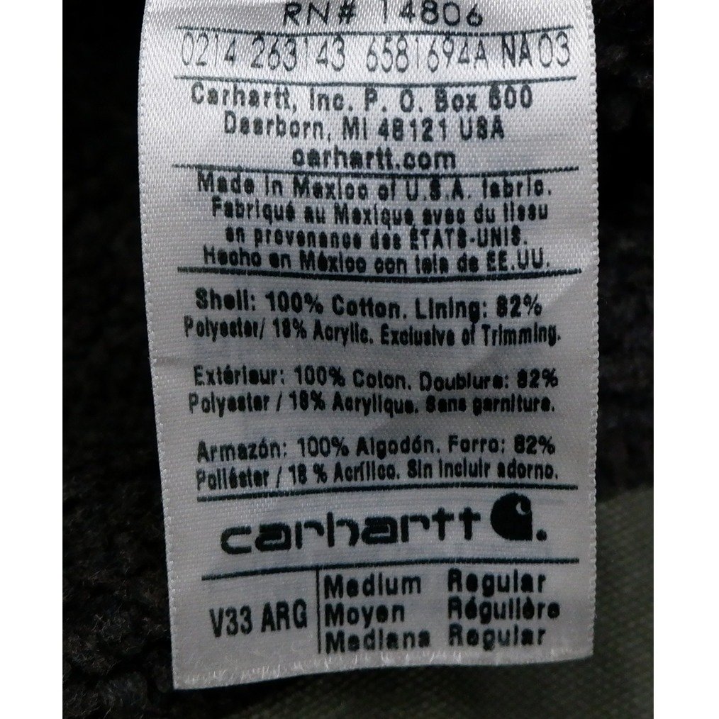 Mens V33 ARG Fleece Lined Zip Up Carhartt Workwear Vest