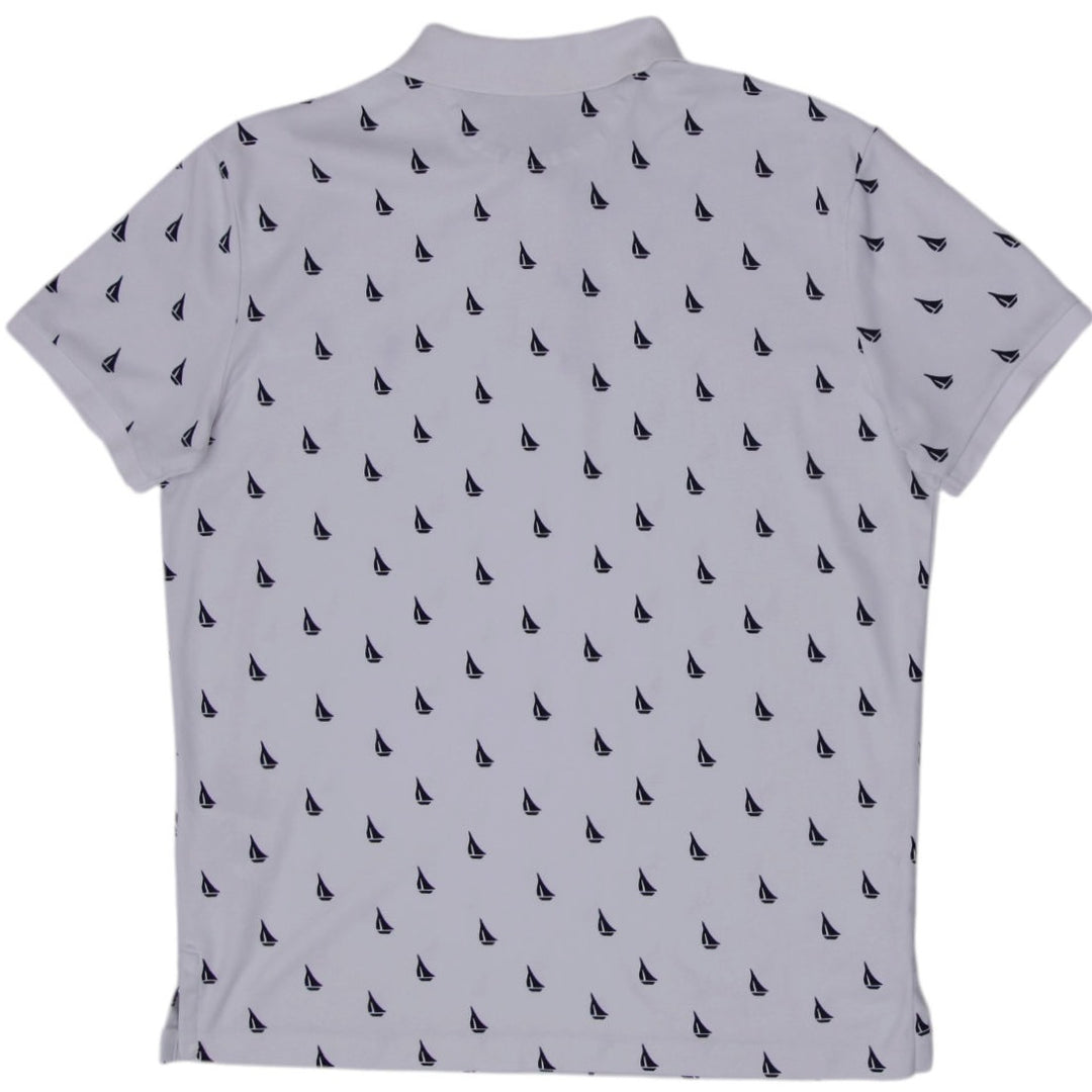 Ralph Lauren Polo Sailboat Print Short Sleeve Shirt Size M | Migration_T-Shirts - Side View | Fashion Rerun