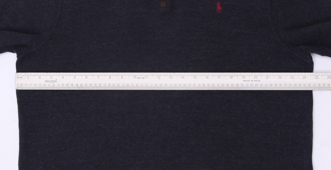 Mens Polo Ralph Lauren Quarter Zip Mock Neck Charcoal Gray Sweater Size XL