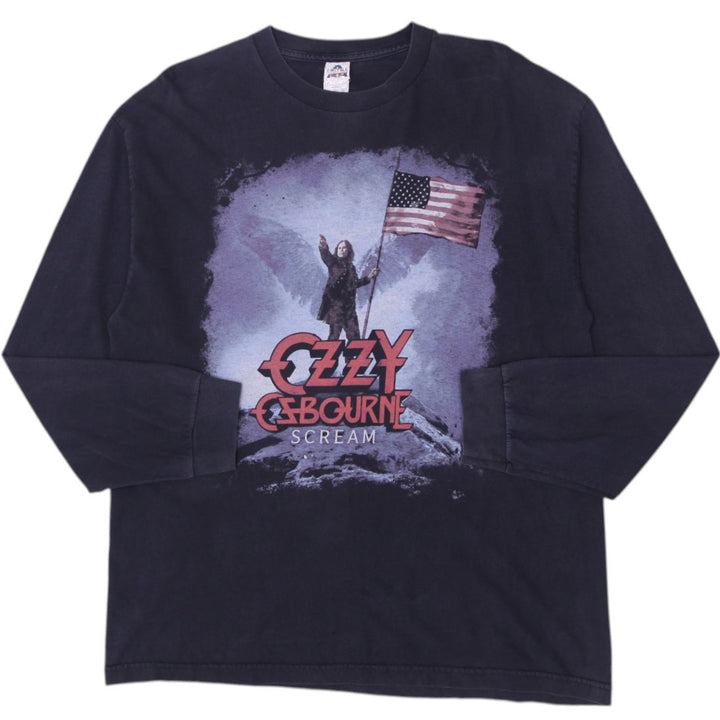 Vintage Ozzy Osbourne Scream Long Sleeve T-Shirt Black XL | Migration_T-Shirts | Fashion Rerun