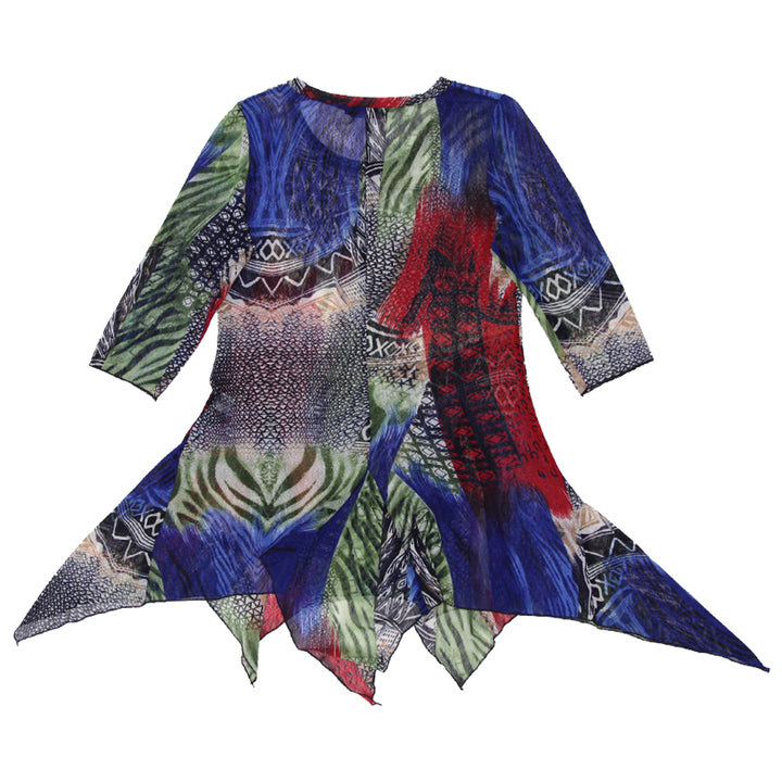 Y2K Mesh Multi Color Tunic Top - Fashion Rerun Vintage Migration_Tops
