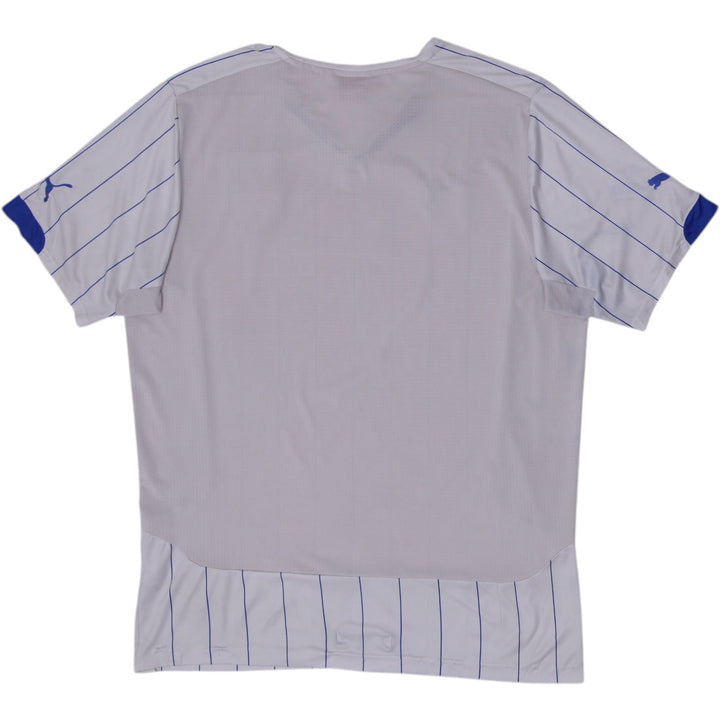 Mens Puma Italy Soccer Jersey White Pinstripe Dry Cell