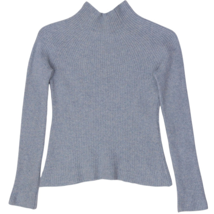 Ladies 360 CASHMERE 100% Cashmere Ribbed Mock Neck Sweater Size L