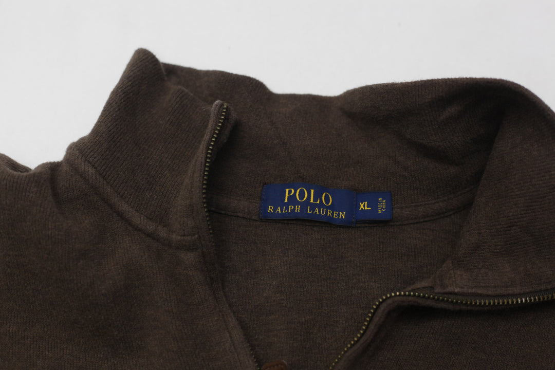 Mens Polo by Ralph Lauren Brown Quarter Zip Sweater