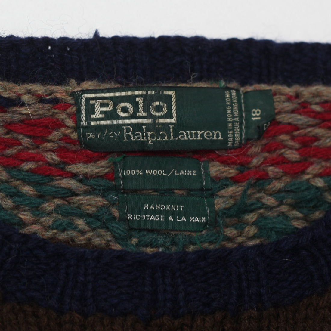 Shop Vintage Polo Ralph Lauren Handknit 100% Wool Sweater
