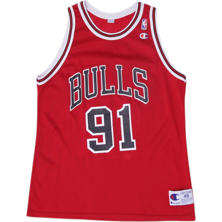 Vintage Champion Chicago Bulls Dennis Rodman #91 Red Basketball Jersey Size 48 | Migration_Jerseys | Fashion Rerun