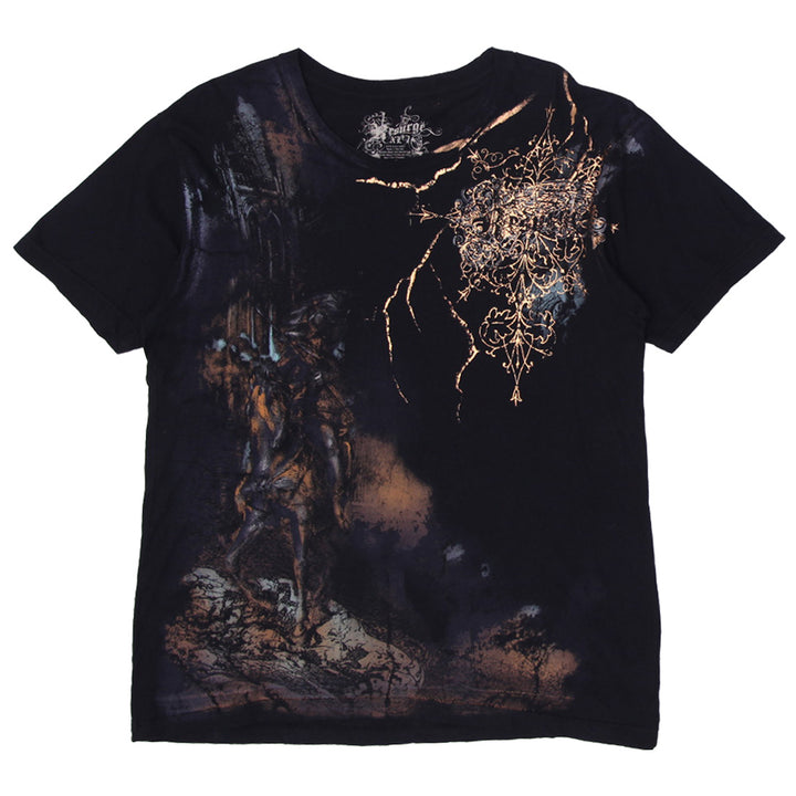 Y2K Mens Resurge Cross Grunge Cyber T-Shirt