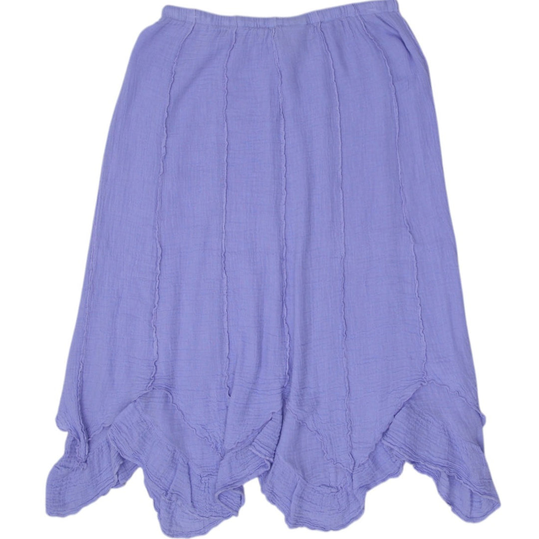 Y2K Purple Crinkle Midi Skirt - Size S | Migration_Skirts - Side View | Fashion Rerun