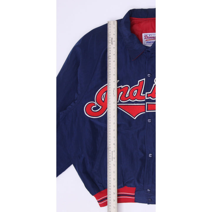 Vintage 90s Starter Diamond Collection Cleveland Indians Bomber Jacket Size L