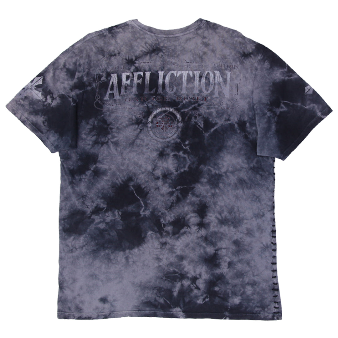 Y2K Mens Affliction Fast & Loud Quality Tie Dye T-Shirt